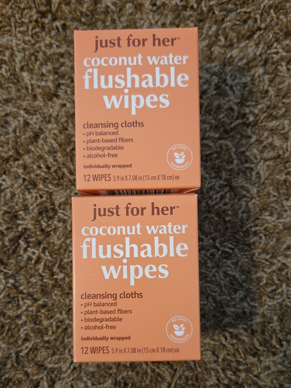 Coconut Water Flushable Wipes 2 Packs Of 12wipes